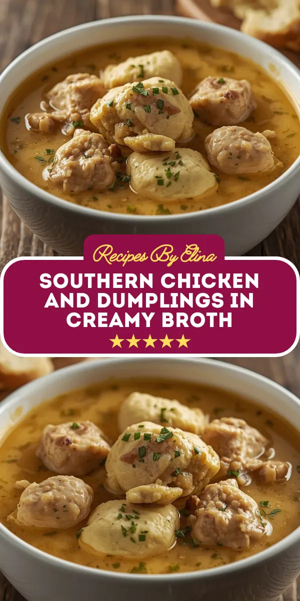 Southern Chicken and Dumplings in Creamy Broth