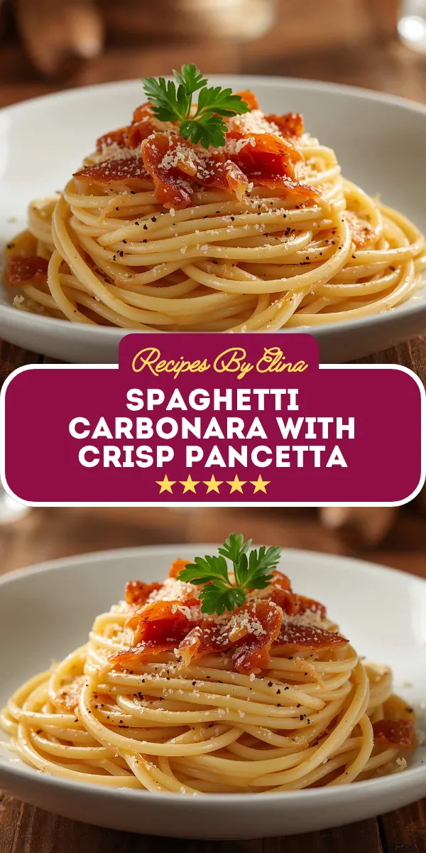 Spaghetti Carbonara with Crisp Pancetta