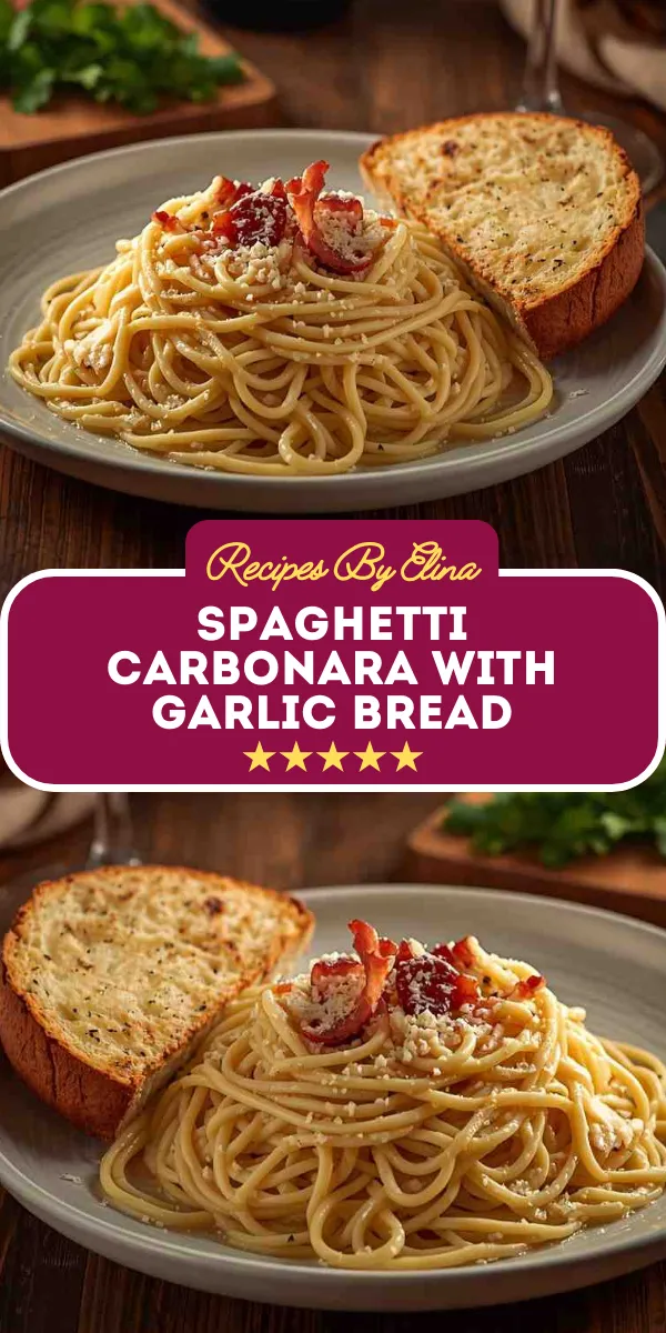 Spaghetti Carbonara with Garlic Bread