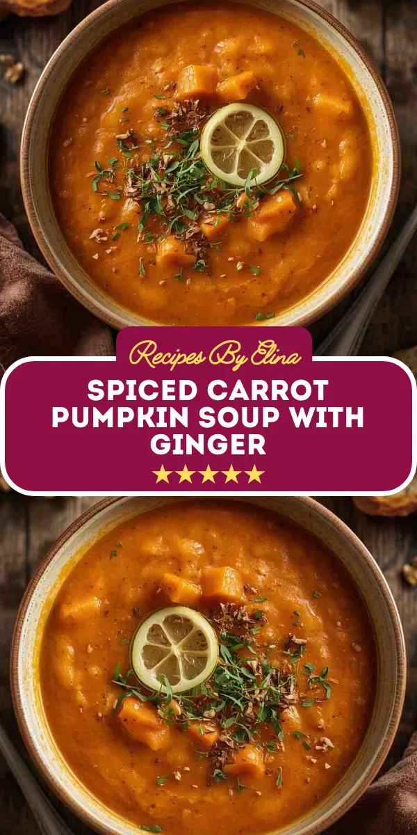 Spiced Carrot Pumpkin Soup with Ginger