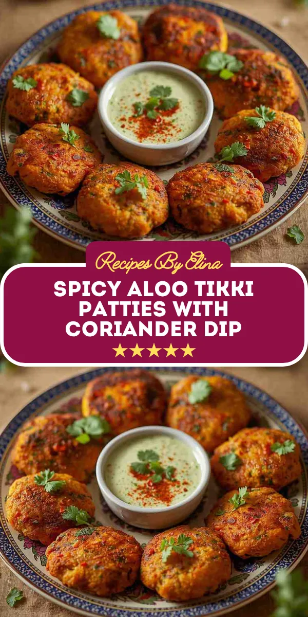 Spicy Aloo Tikki Patties with Coriander Dip