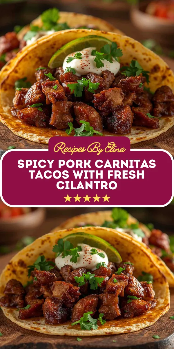 Spicy Pork Carnitas Tacos with Fresh Cilantro