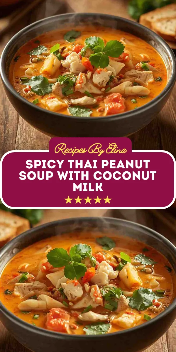 Spicy Thai Peanut Soup with Coconut Milk
