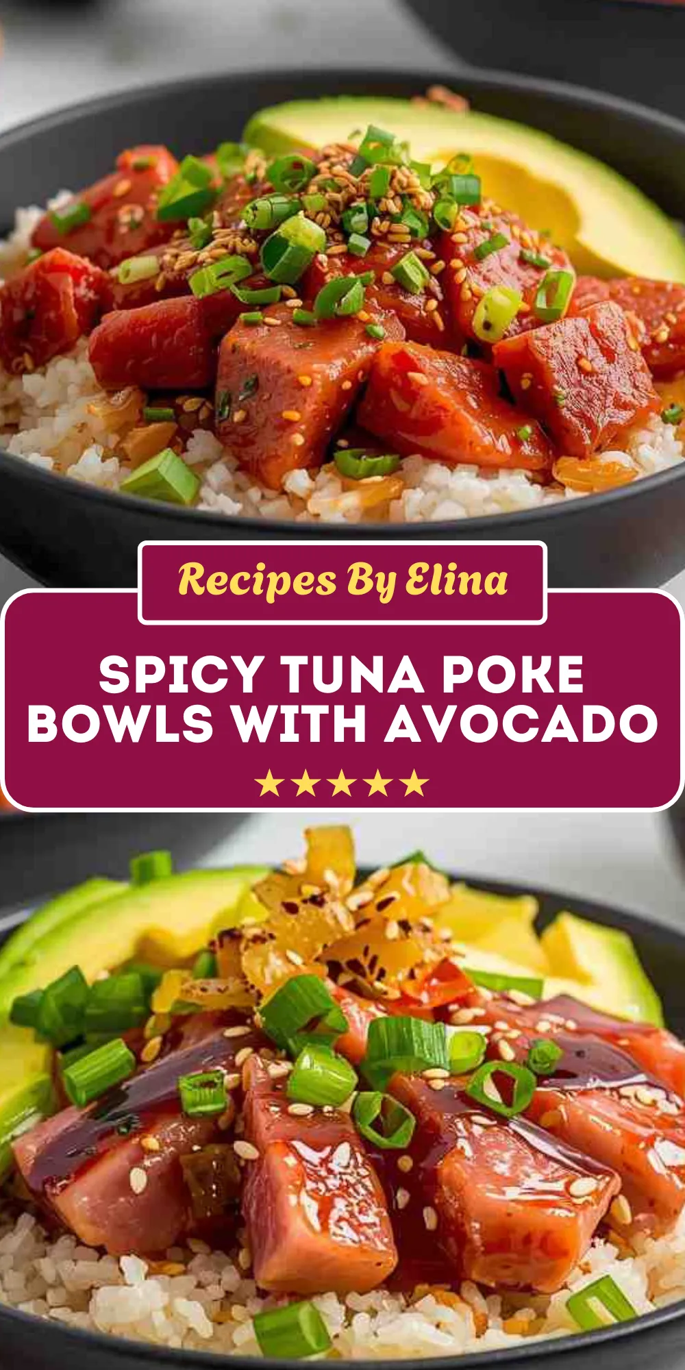 Spicy Tuna Poke Bowls with Avocado