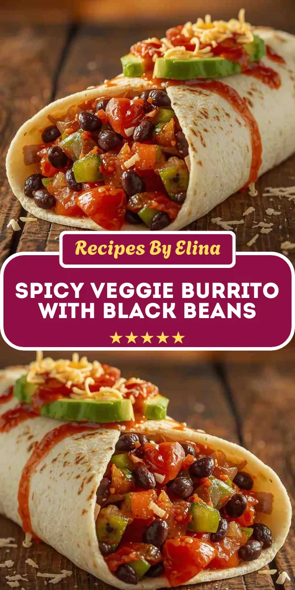 Spicy Veggie Burrito with Black Beans