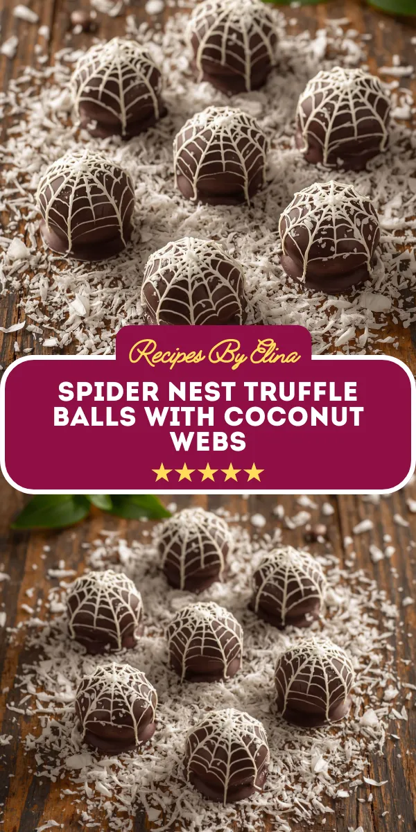 Spider Nest Truffle Balls with Coconut Webs