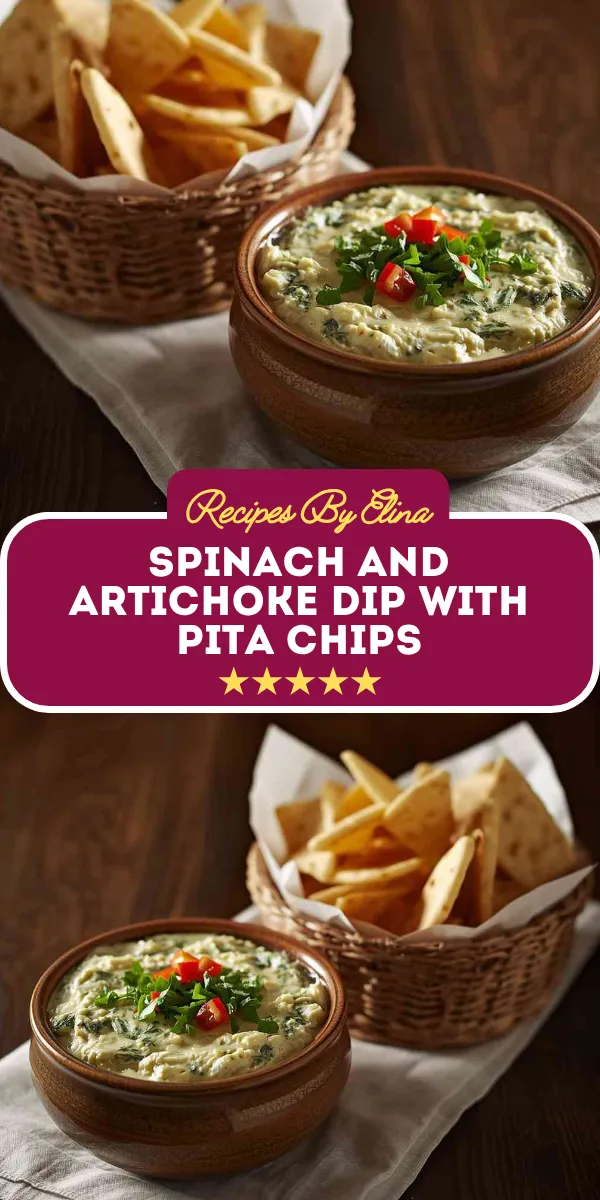 Spinach and Artichoke Dip with Pita Chips