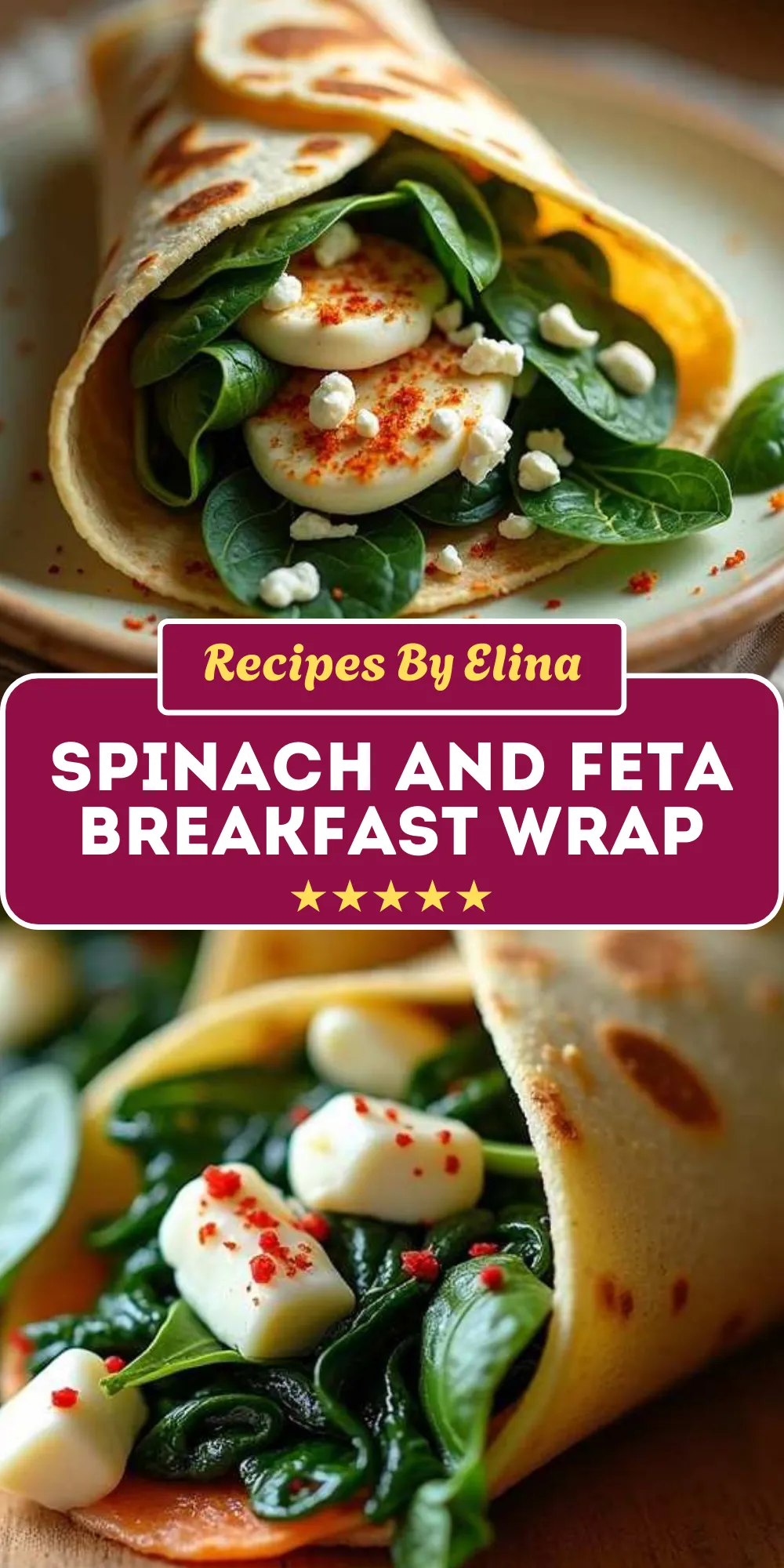 Spinach and Feta Breakfast Wrap