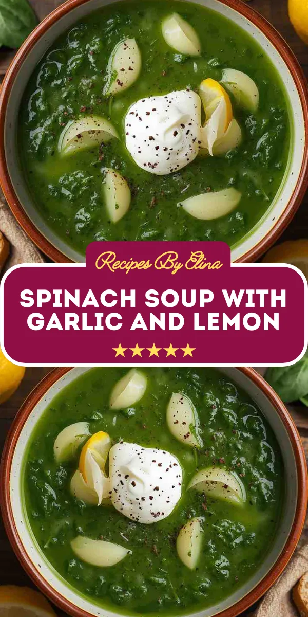 Spinach Soup with Garlic and Lemon