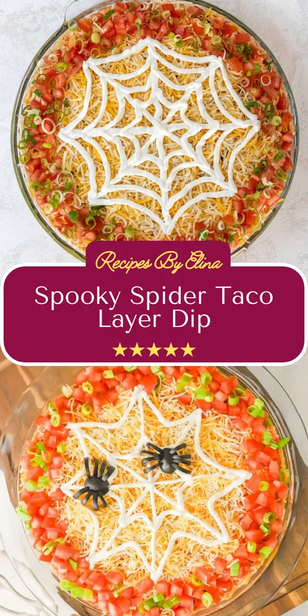 Spooky Spider Taco Layer Dip
