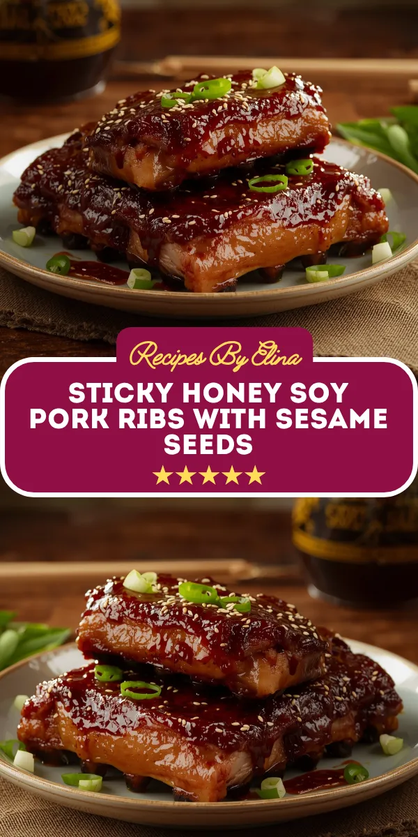 Sticky Honey Soy Pork Ribs with Sesame Seeds