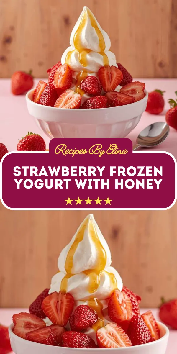 Strawberry Frozen Yogurt with Honey