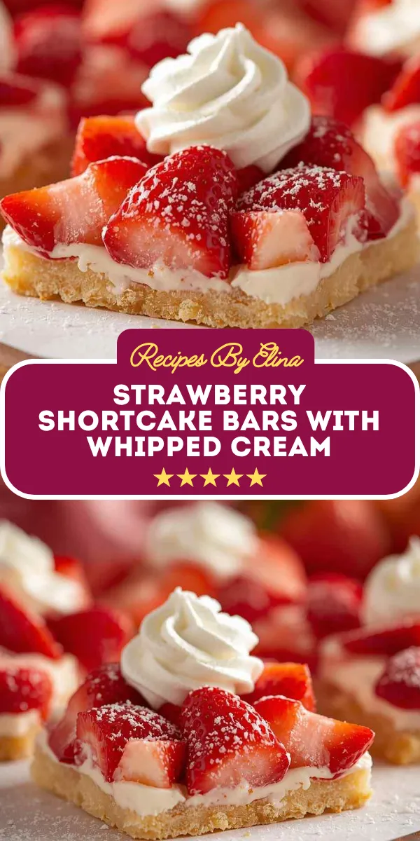 Strawberry Shortcake Bars with Whipped Cream
