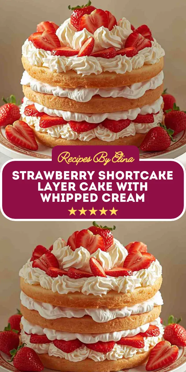 Strawberry Shortcake Layer Cake with Whipped Cream