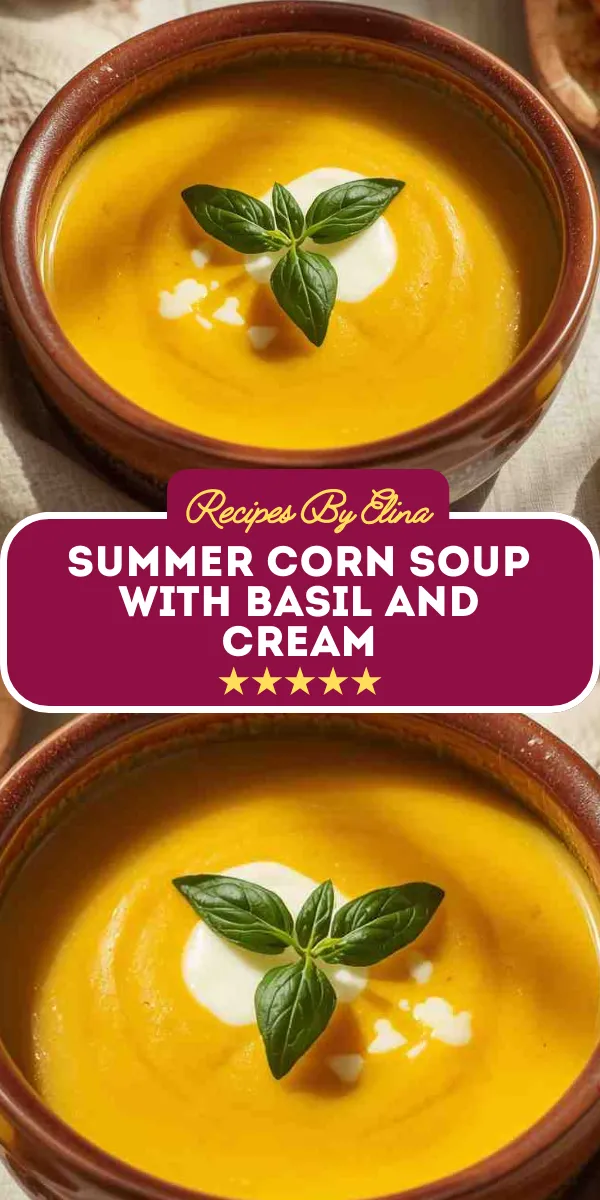Summer Corn Soup with Basil and Cream