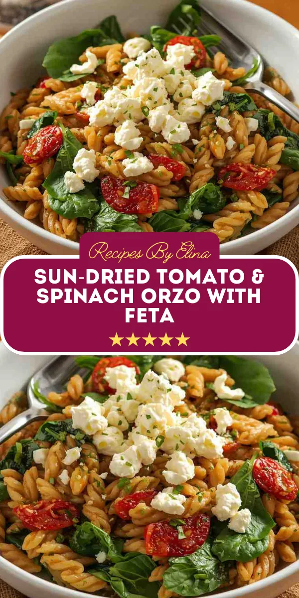 Sun-Dried Tomato & Spinach Orzo with Feta