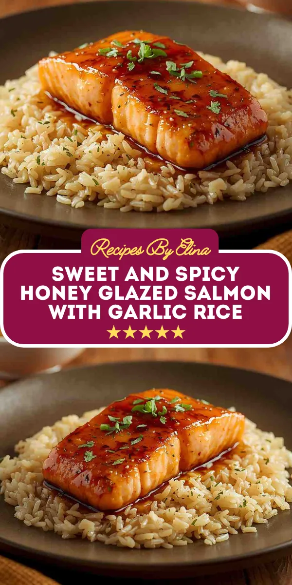 Sweet and Spicy Honey Glazed Salmon with Garlic Rice