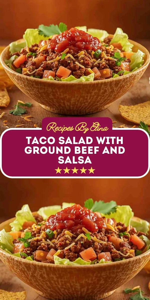 Taco Salad with Ground Beef and Salsa
