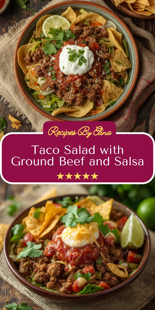 Taco Salad with Ground Beef and Salsa