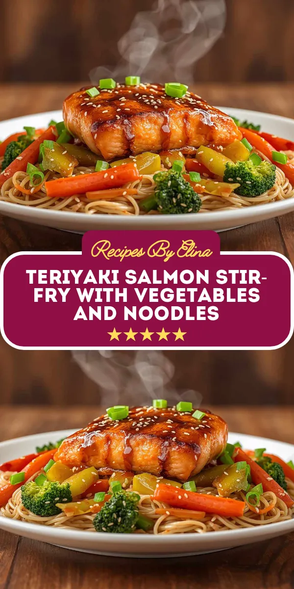 Teriyaki Salmon Stir-Fry with Vegetables and Noodles