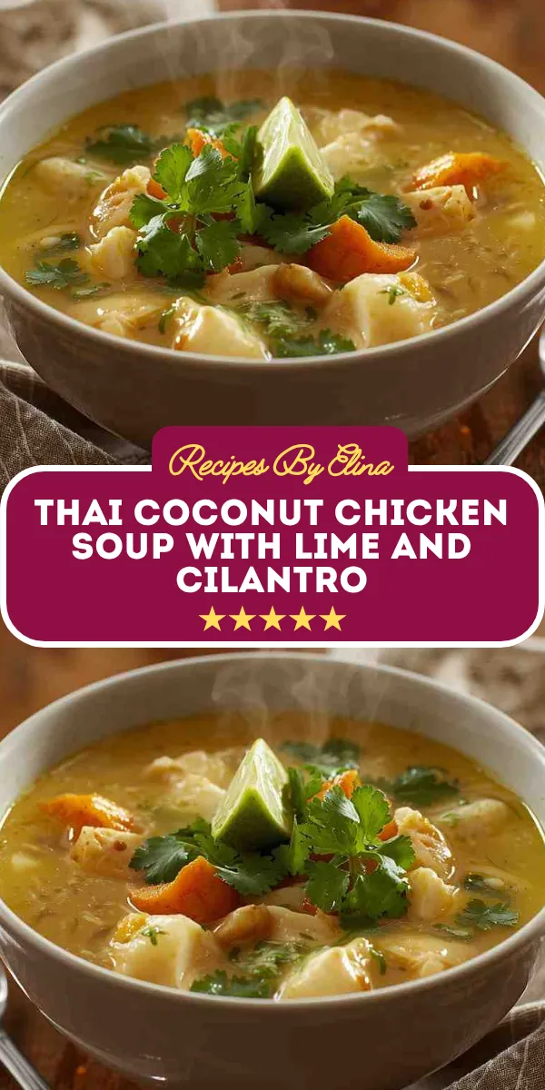 Thai Coconut Chicken Soup with Lime and Cilantro