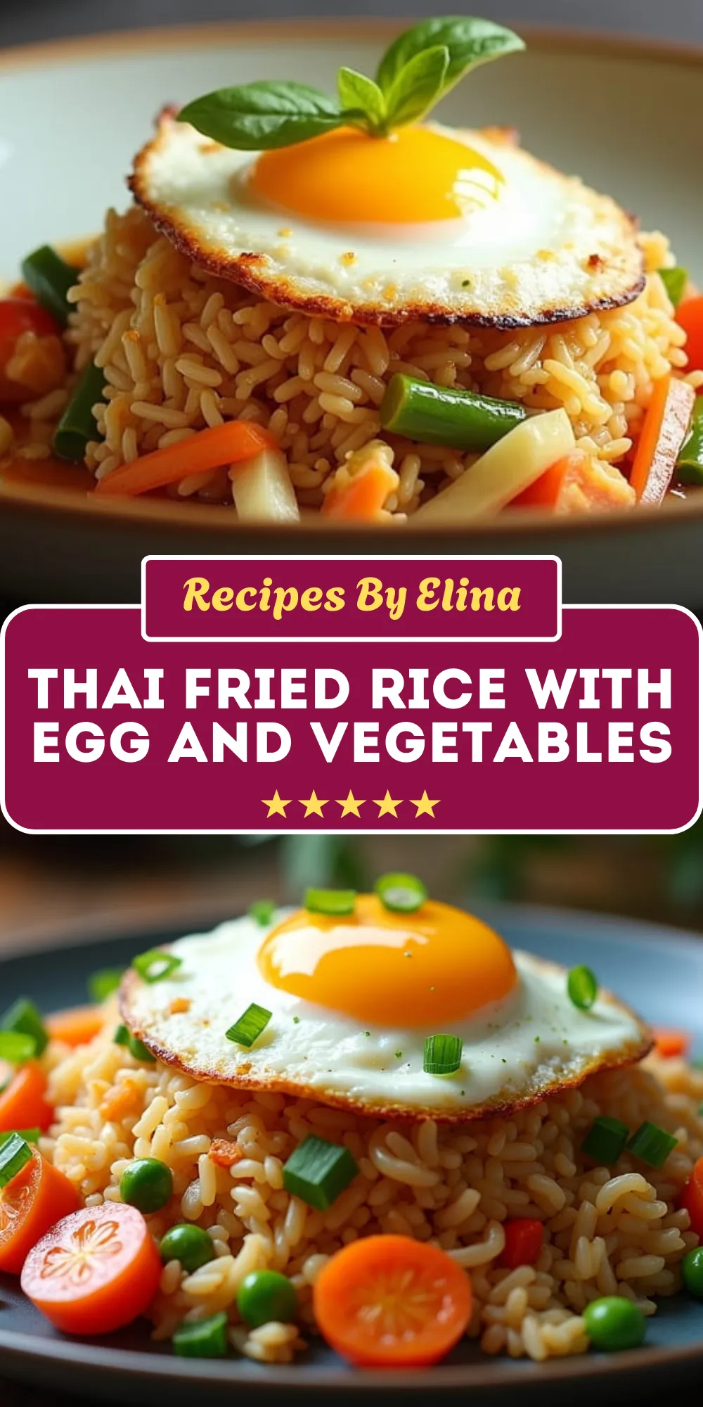 Thai Fried Rice with Egg and Vegetables