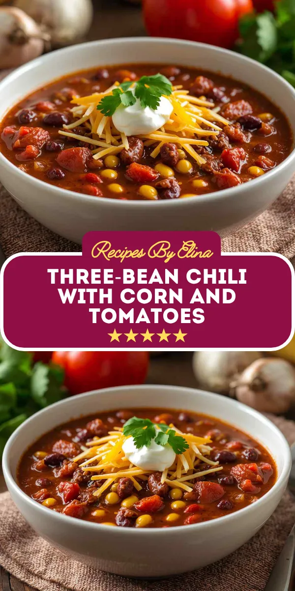 Three-Bean Chili with Corn and Tomatoes