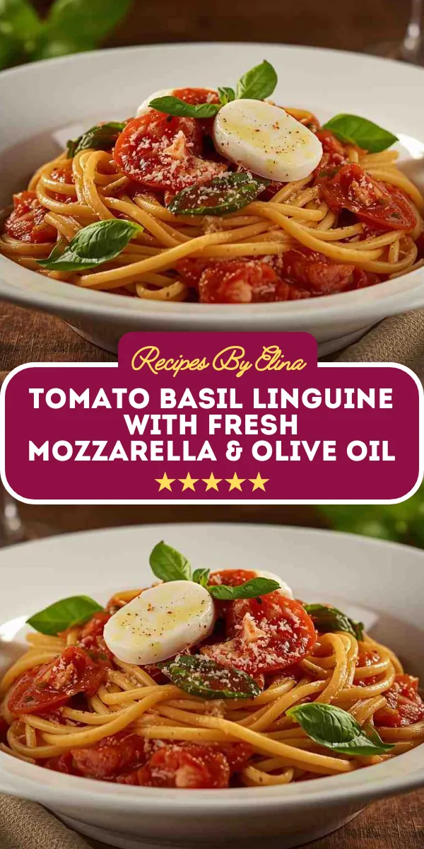 Tomato Basil Linguine with Fresh Mozzarella & Olive Oil