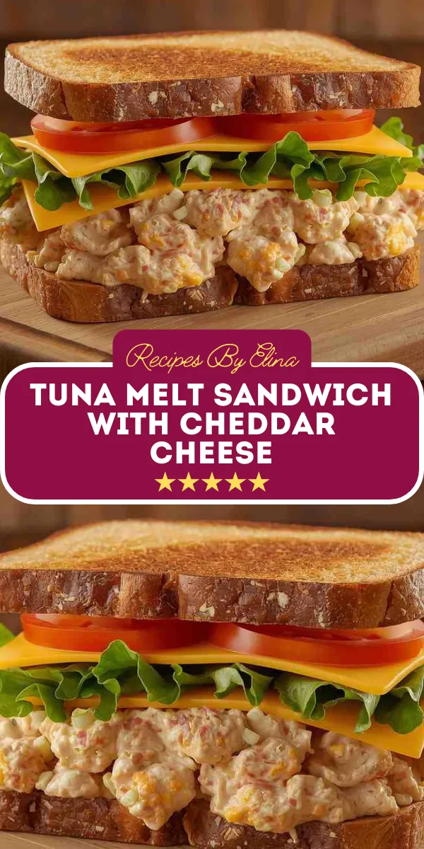 Tuna Melt Sandwich with Cheddar Cheese