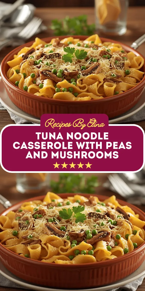 Tuna Noodle Casserole with Peas and Mushrooms