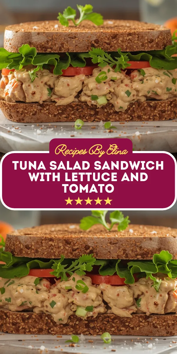 Tuna Salad Sandwich with Lettuce and Tomato