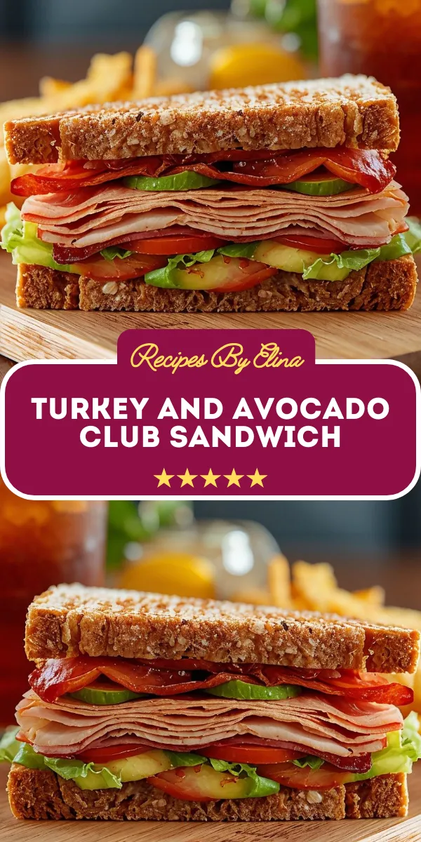 Turkey and Avocado Club Sandwich