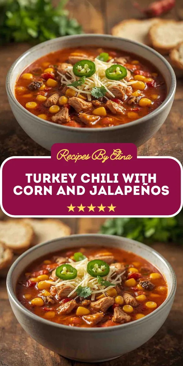 Turkey Chili with Corn and Jalapeños