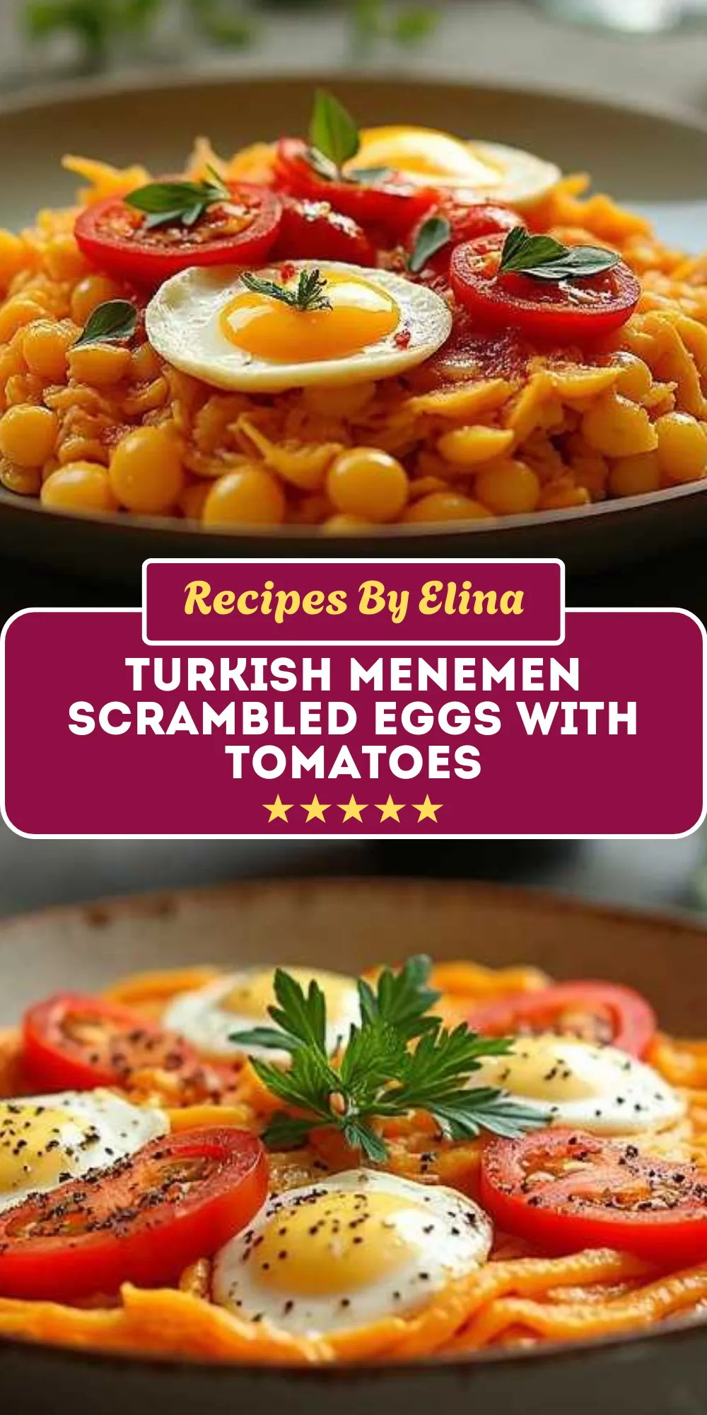 Turkish Menemen Scrambled Eggs with Tomatoes