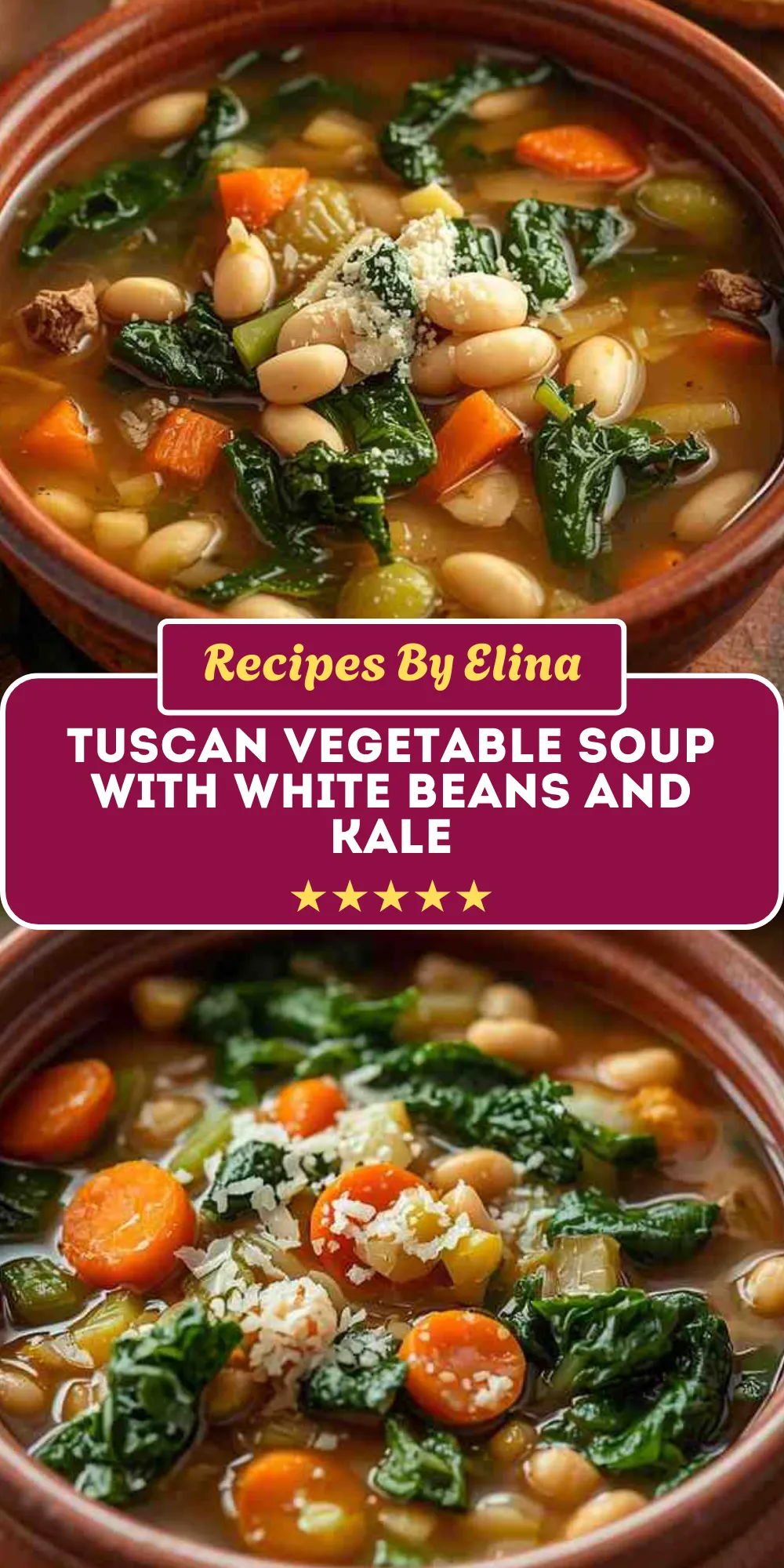 Tuscan Vegetable Soup with White Beans and Kale