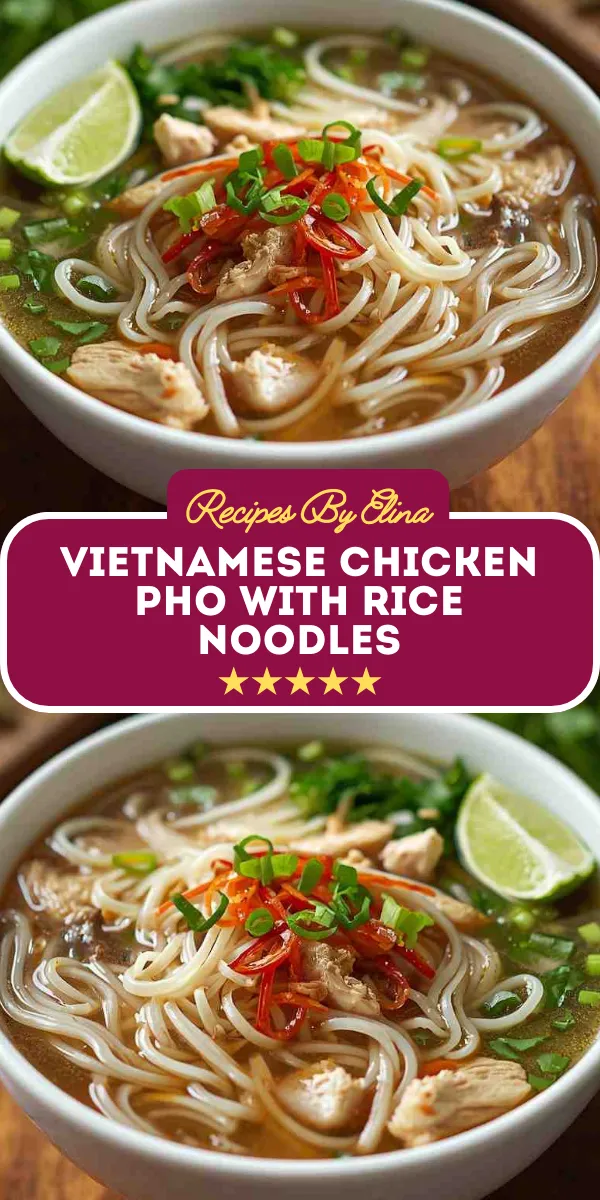 Vietnamese Chicken Pho with Rice Noodles