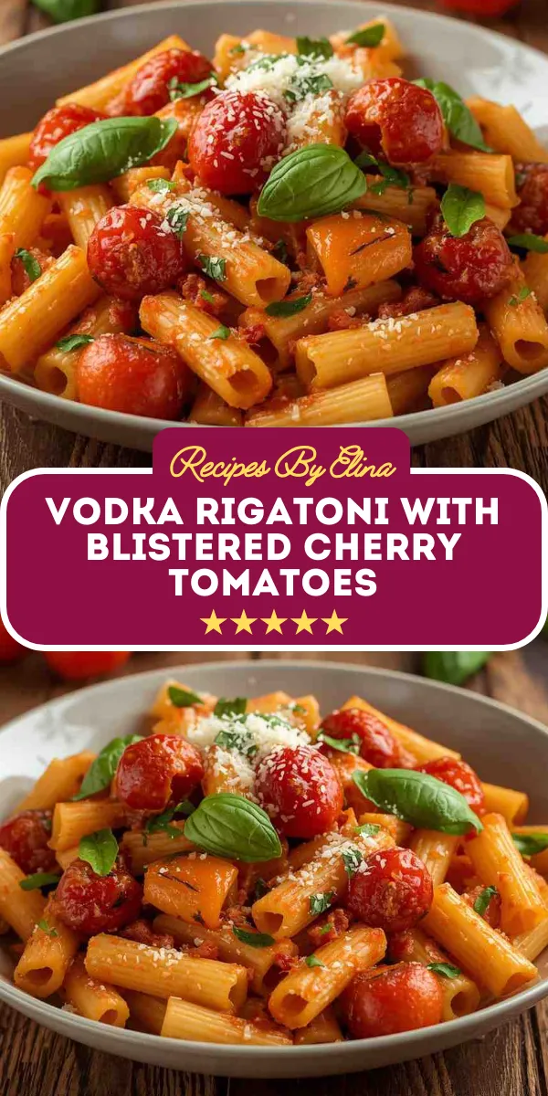 Vodka Rigatoni with Blistered Cherry Tomatoes