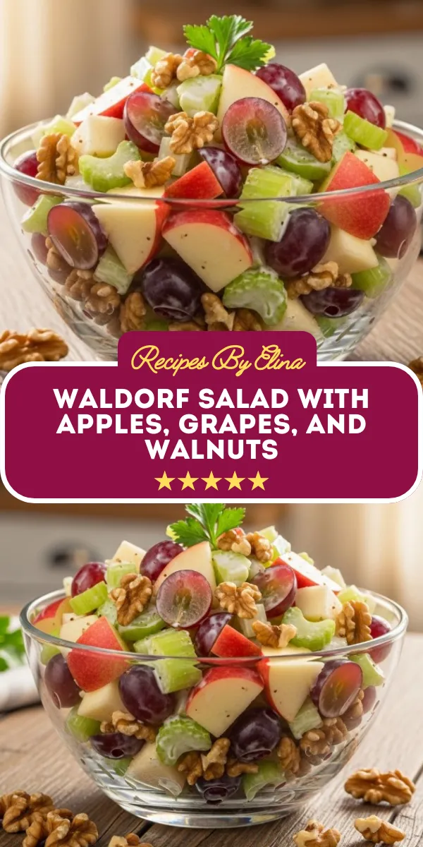 Waldorf Salad with Apples, Grapes, and Walnuts