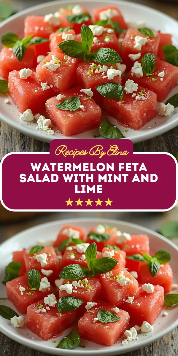 Watermelon Feta Salad with Mint and Lime