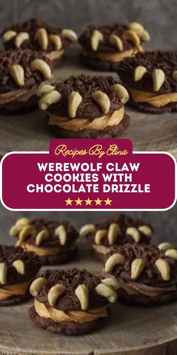 Werewolf Claw Cookies with Chocolate Drizzle