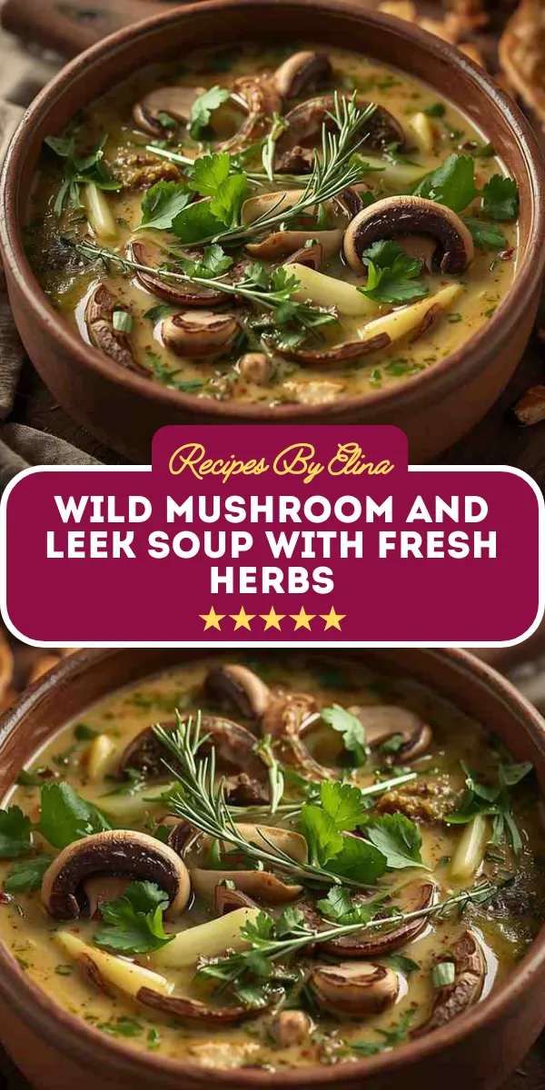 Wild Mushroom and Leek Soup with Fresh Herbs
