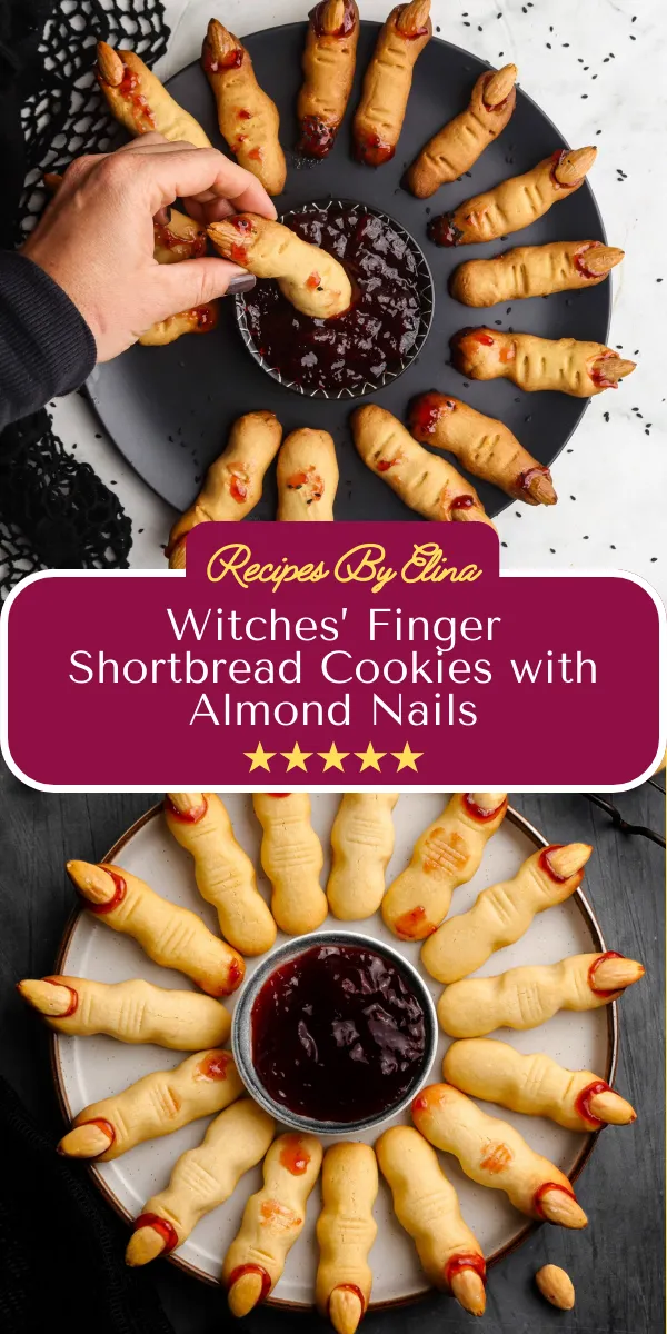 Witches’ Finger Shortbread Cookies with Almond Nails