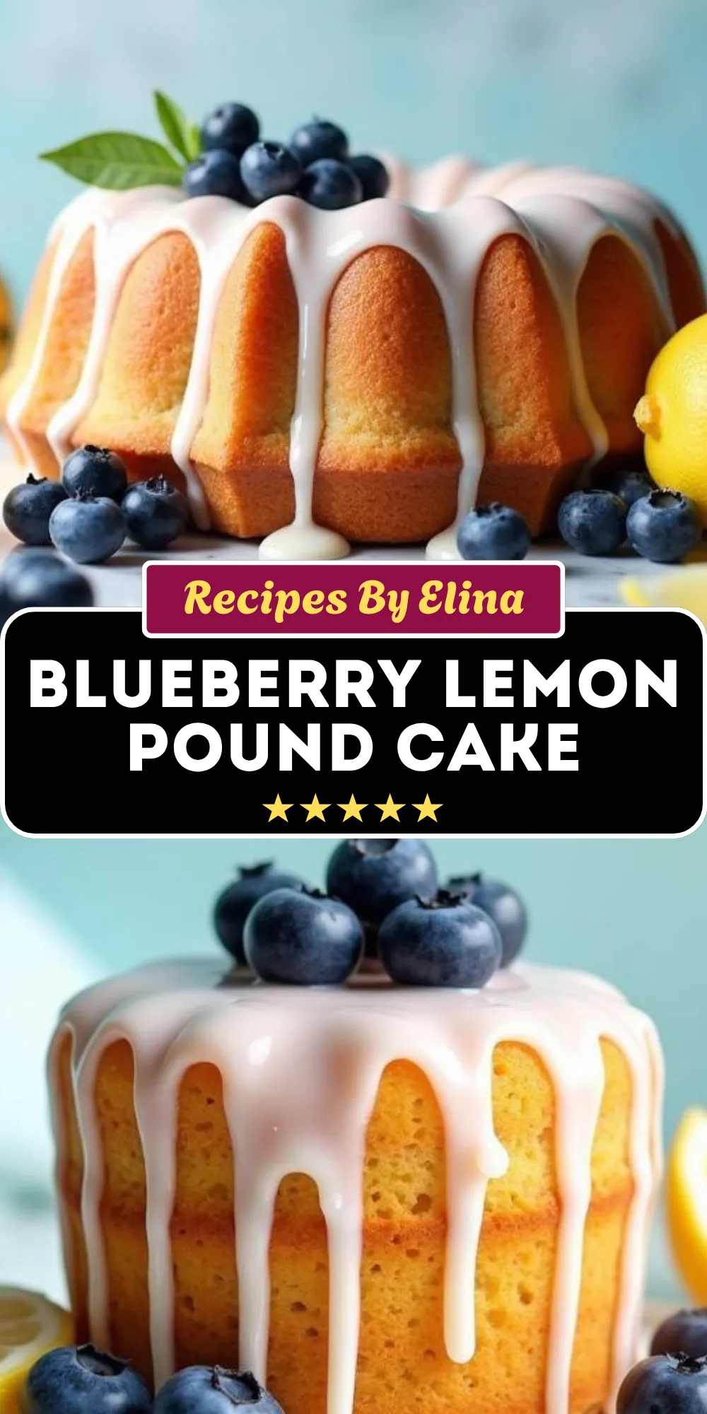Blueberry Lemon Pound Cake with Glaze