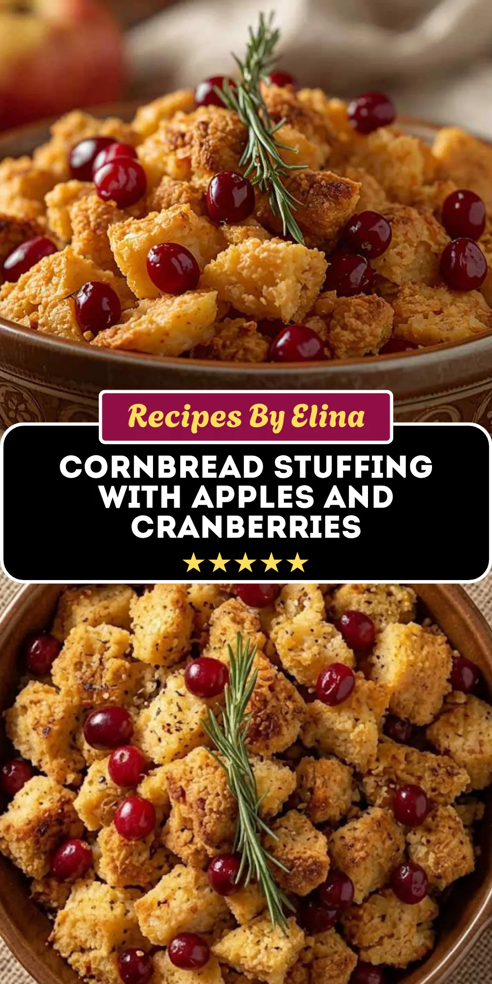 Cornbread Stuffing with Apples and Cranberries