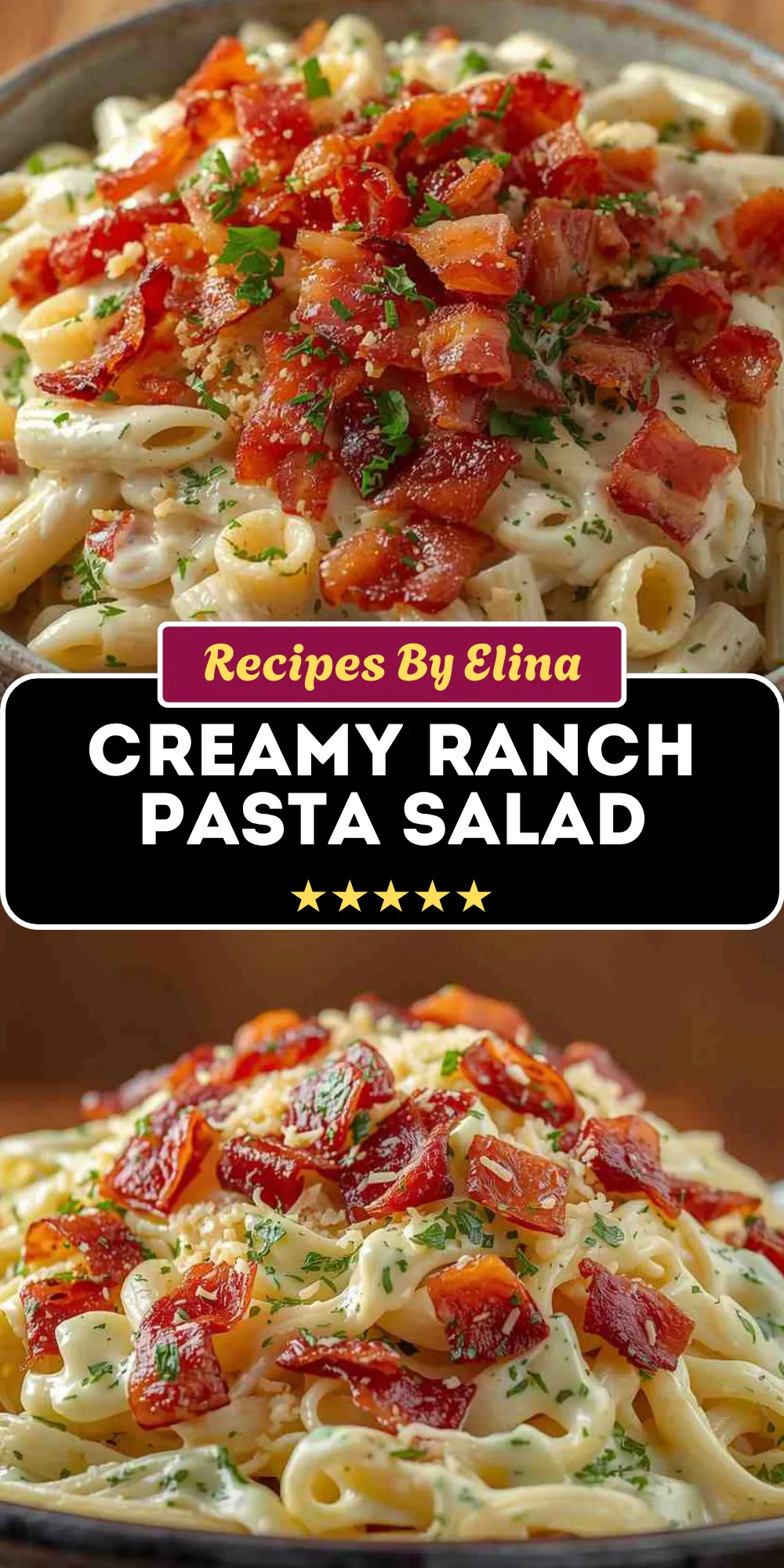 Creamy Ranch Pasta Salad with Bacon