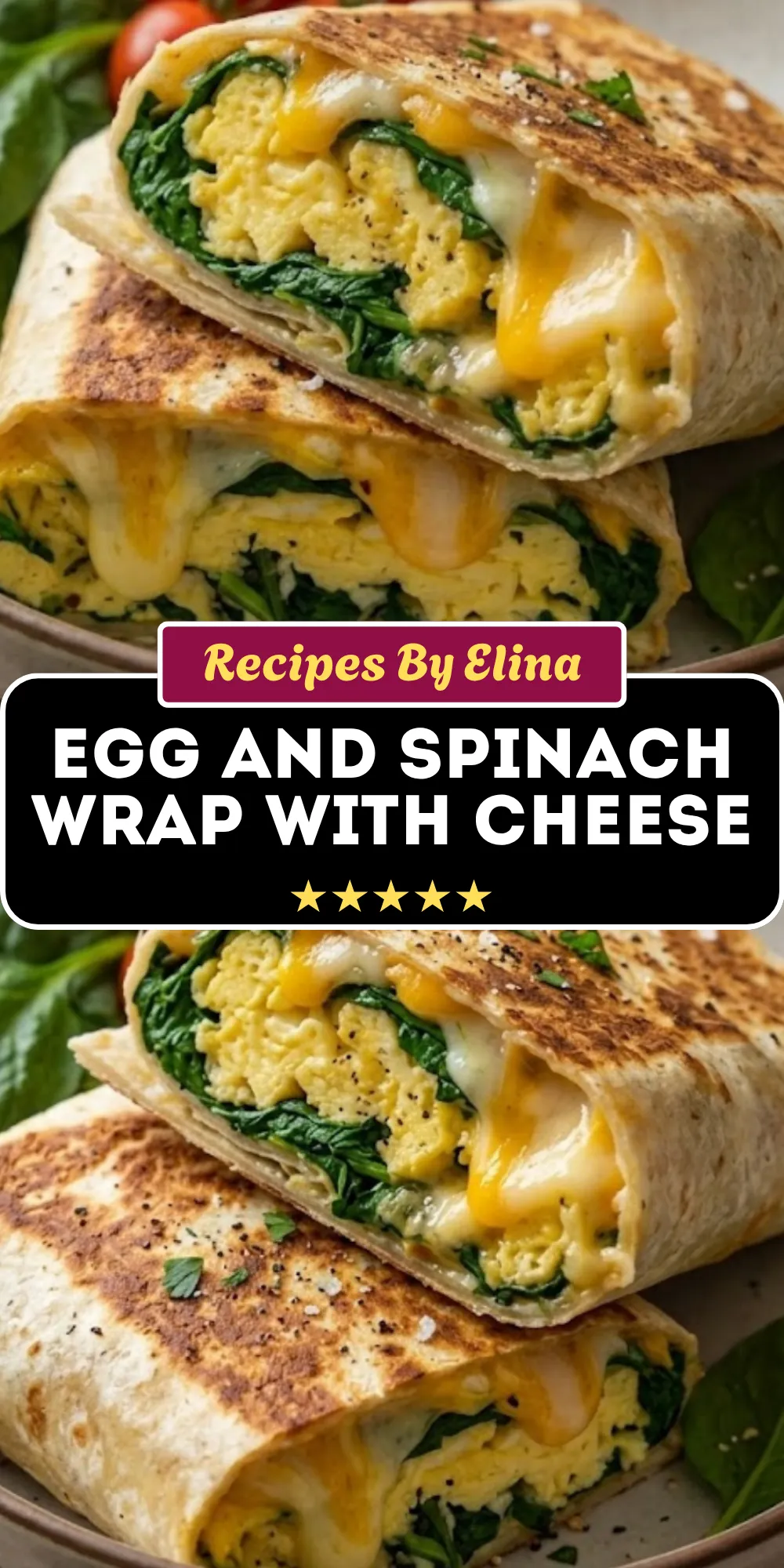 Egg and Spinach Wrap with Cheese