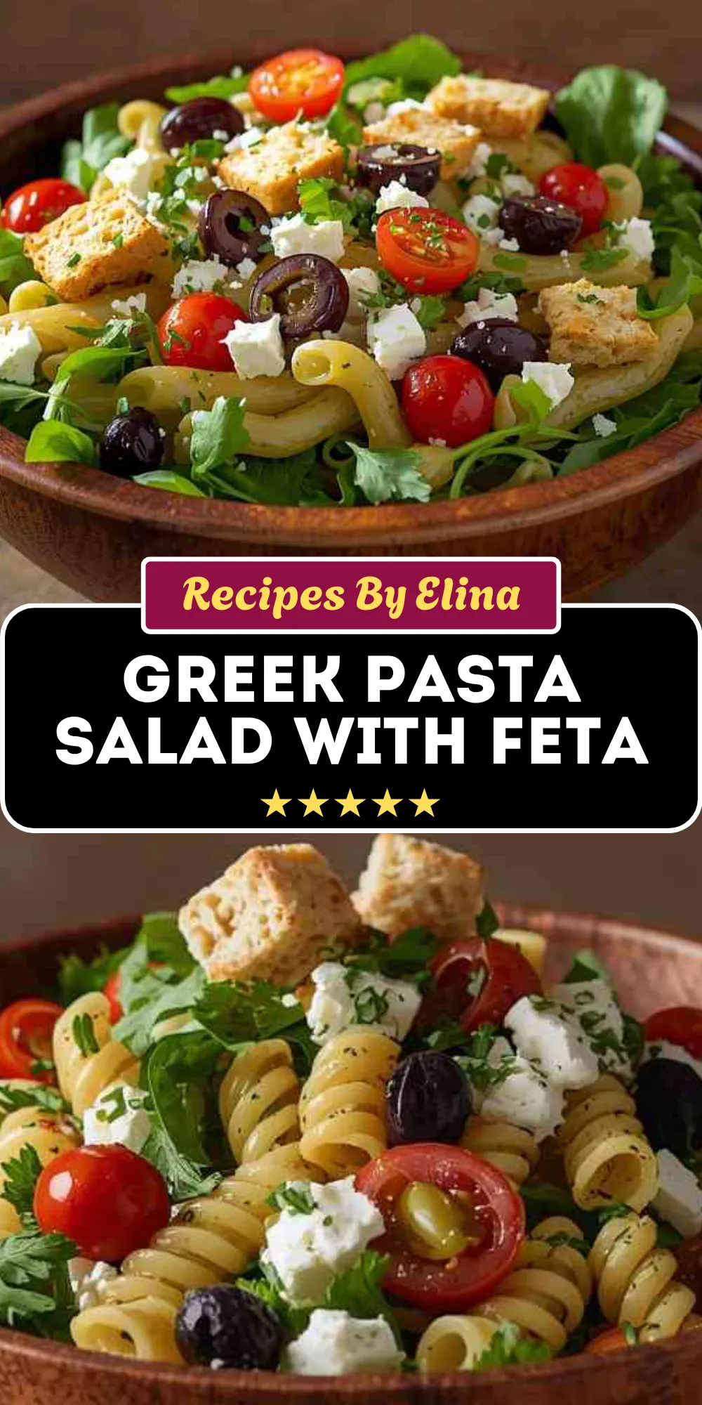 Greek Pasta Salad with Feta and Kalamata Olives