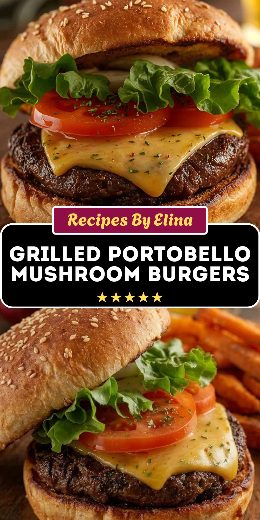 Grilled Portobello Mushroom Burgers with Swiss