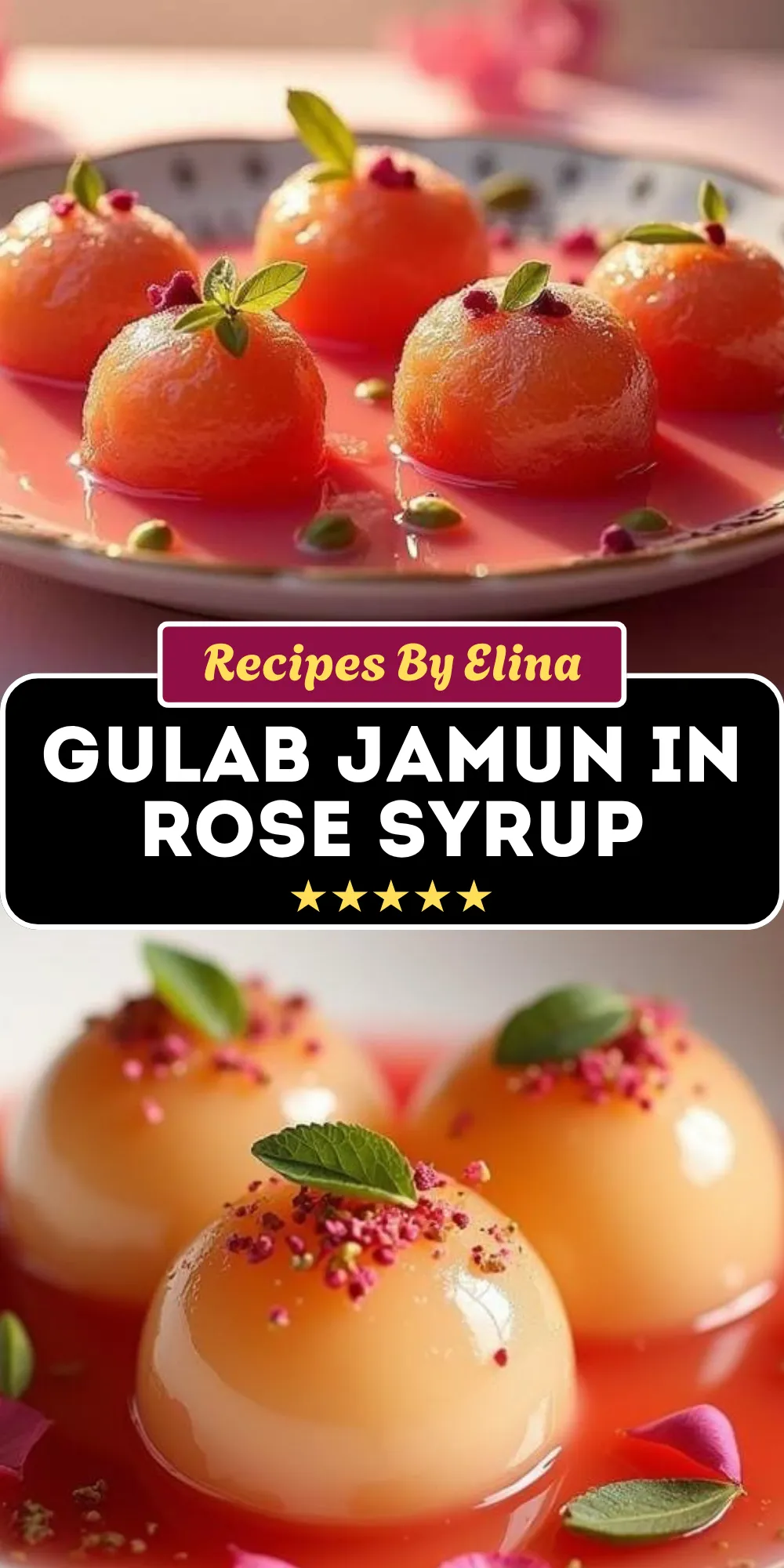 Indian Gulab Jamun in Rose Syrup