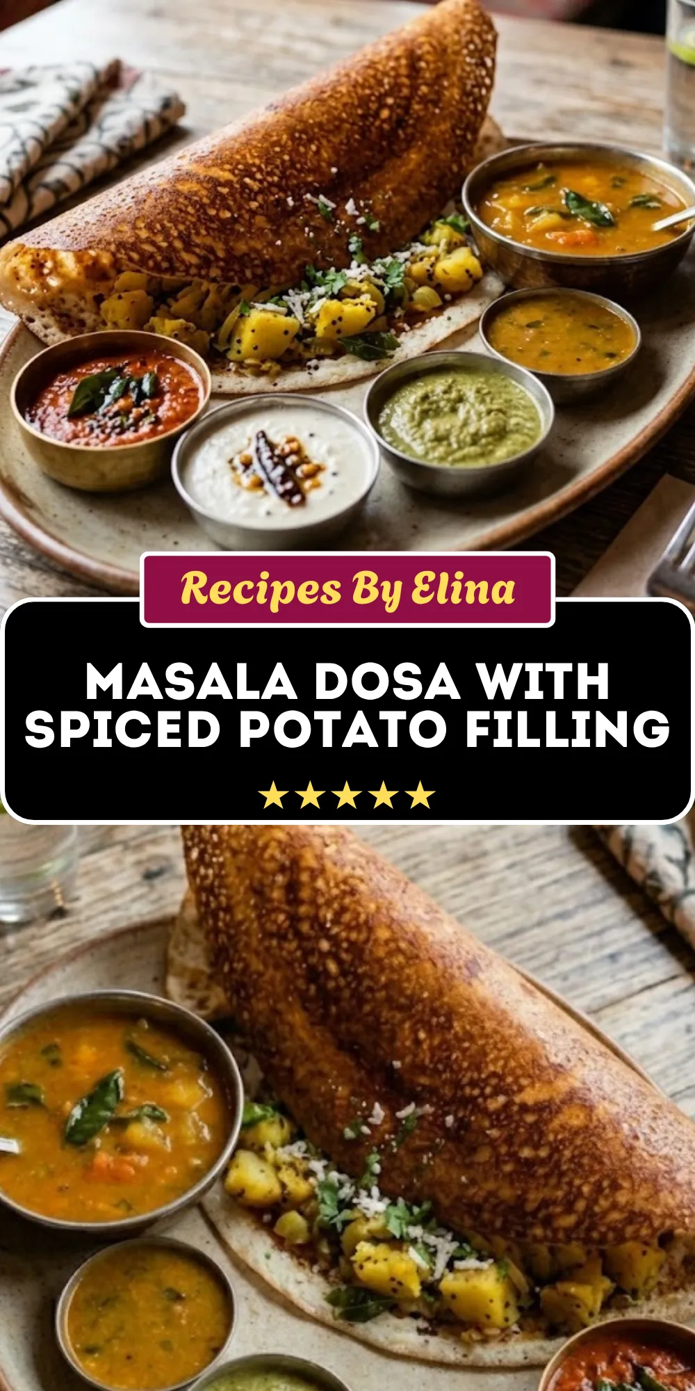 Masala Dosa with Spiced Potato Filling